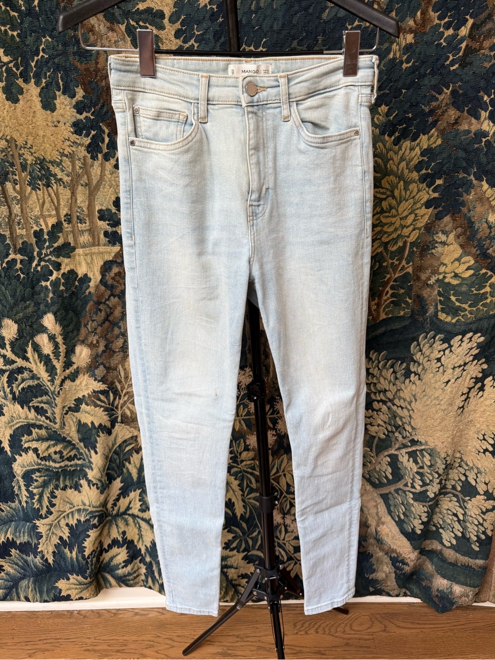 Mango Light Blue Skinny High-Rise Jeans